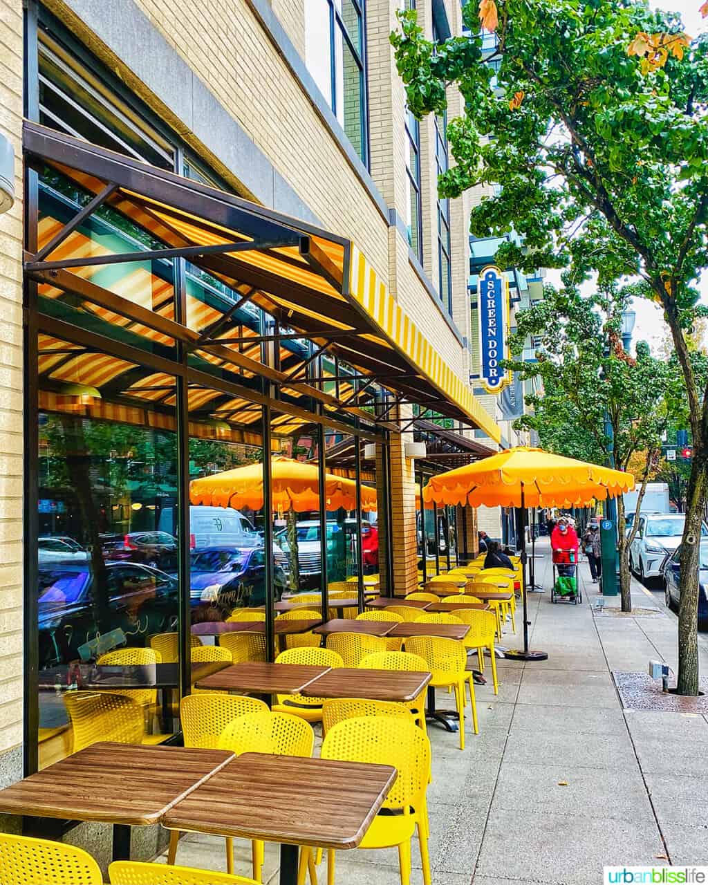 outside of Screen Door restaurant in Portland's Pearl District