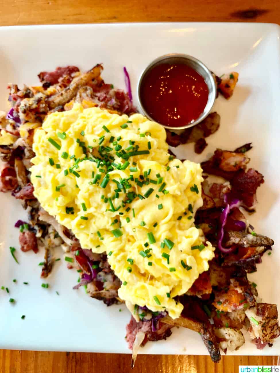 steak and eggs.