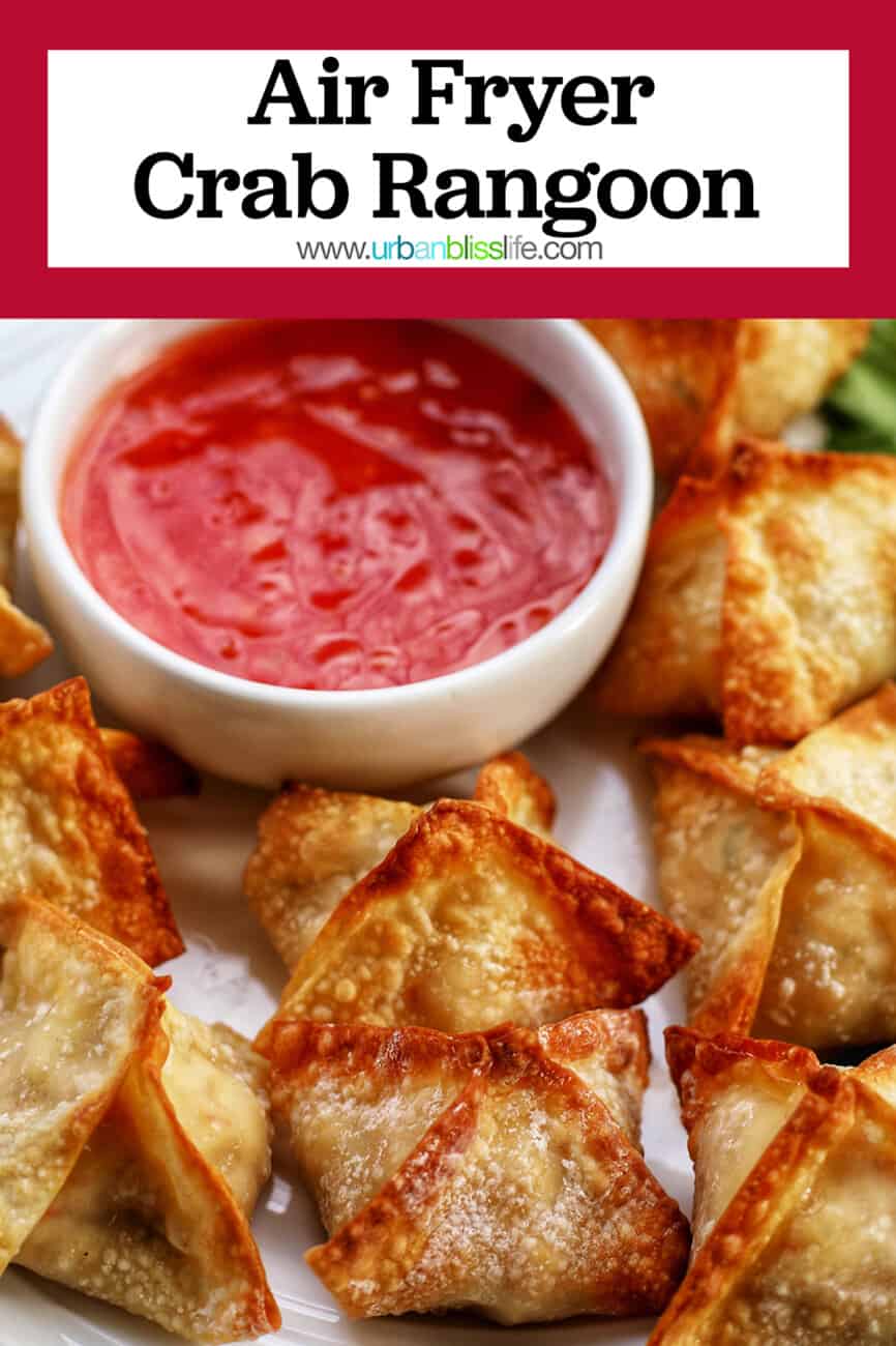 air fryer crab rangoon with text overlay