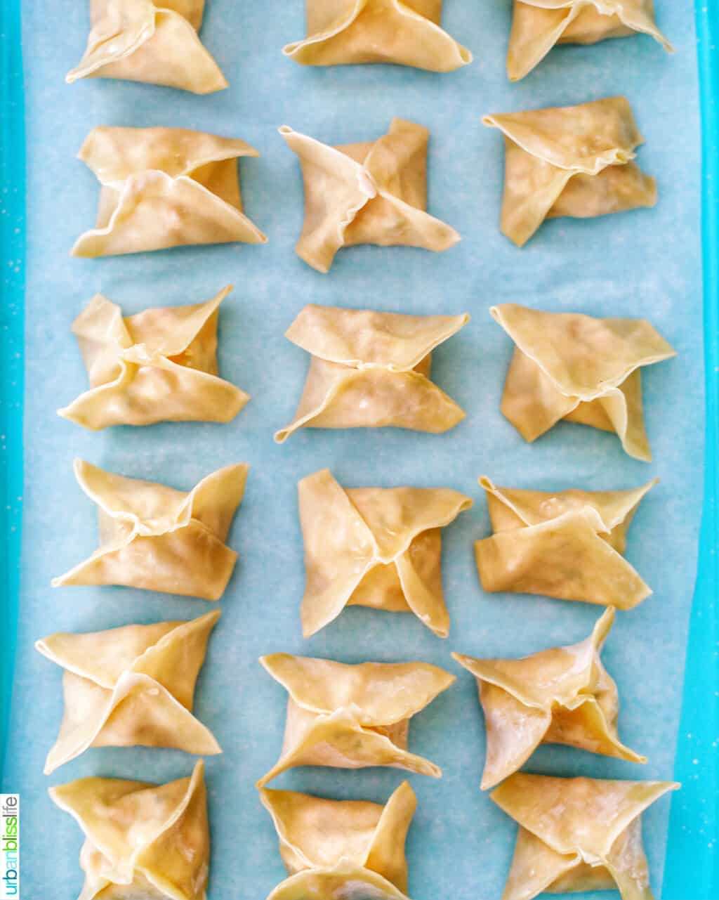 air fryer crab rangoons shaped