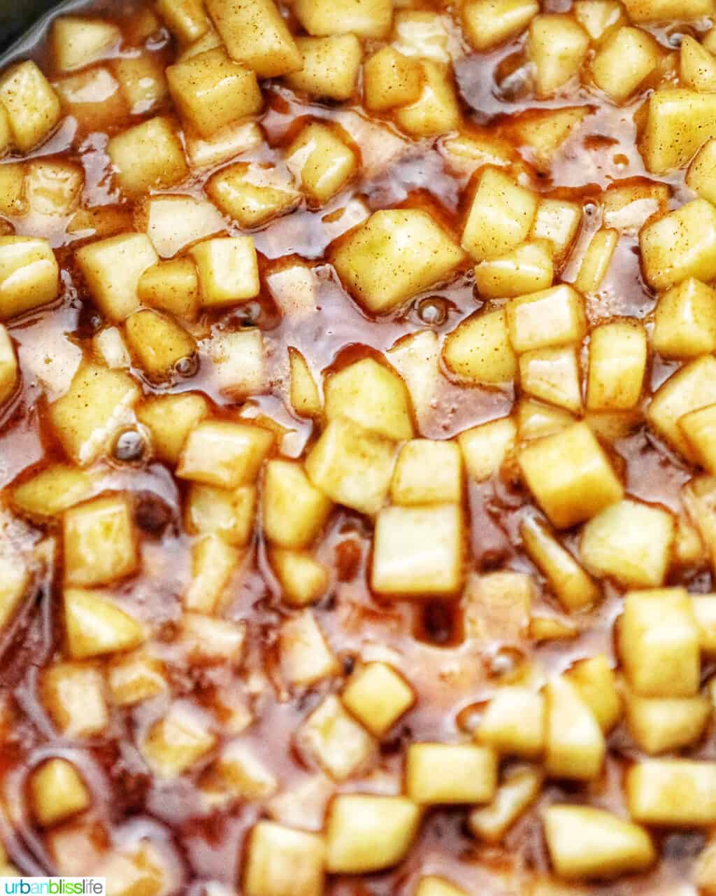 apple cinnamon cooking in pot