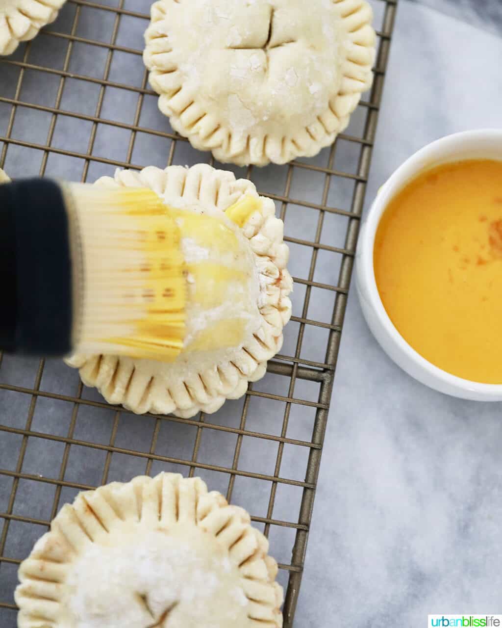 egg wash on apple hand pie dough