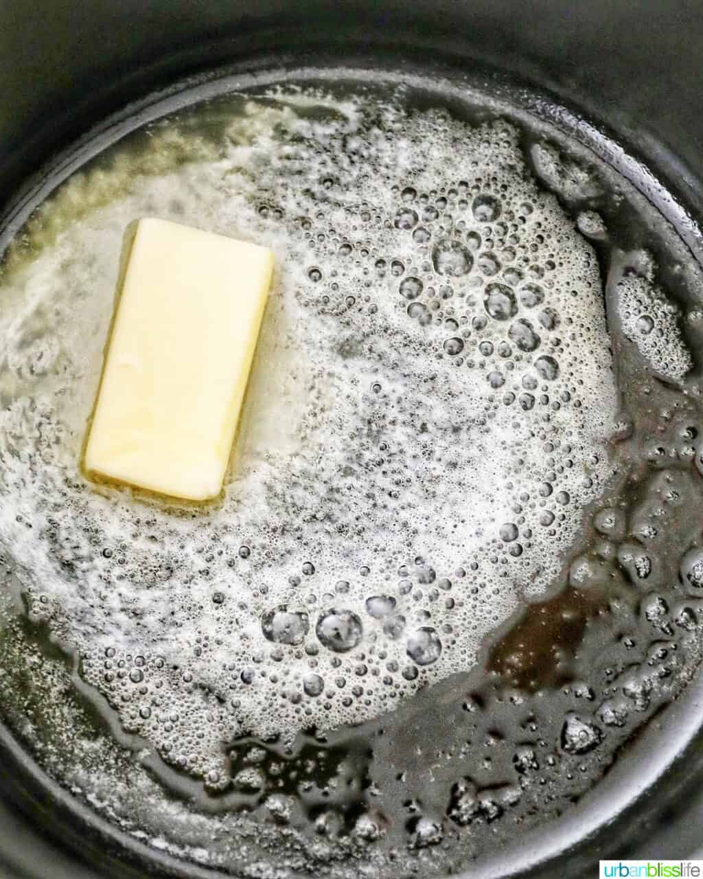 melting butter in pan