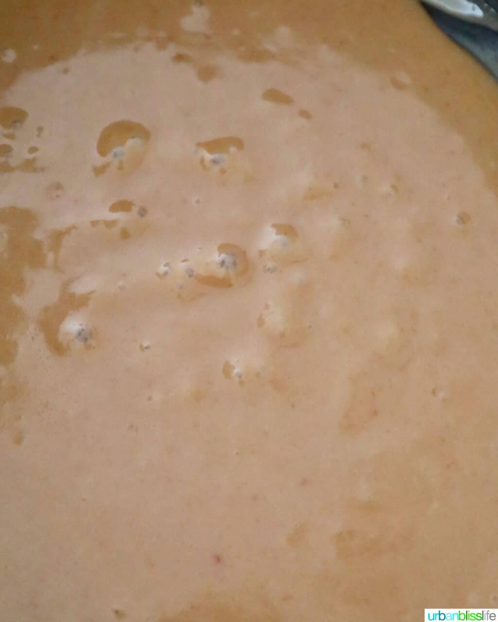 smooth caramel in pan