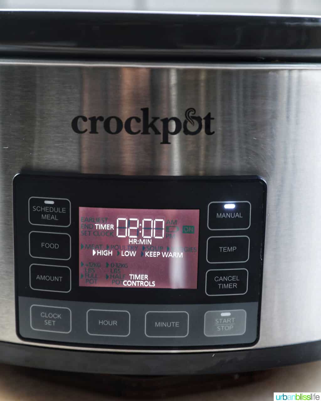 crockpot set for 2 hours on high heat