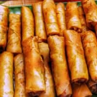 Tray of Filipino lumpia