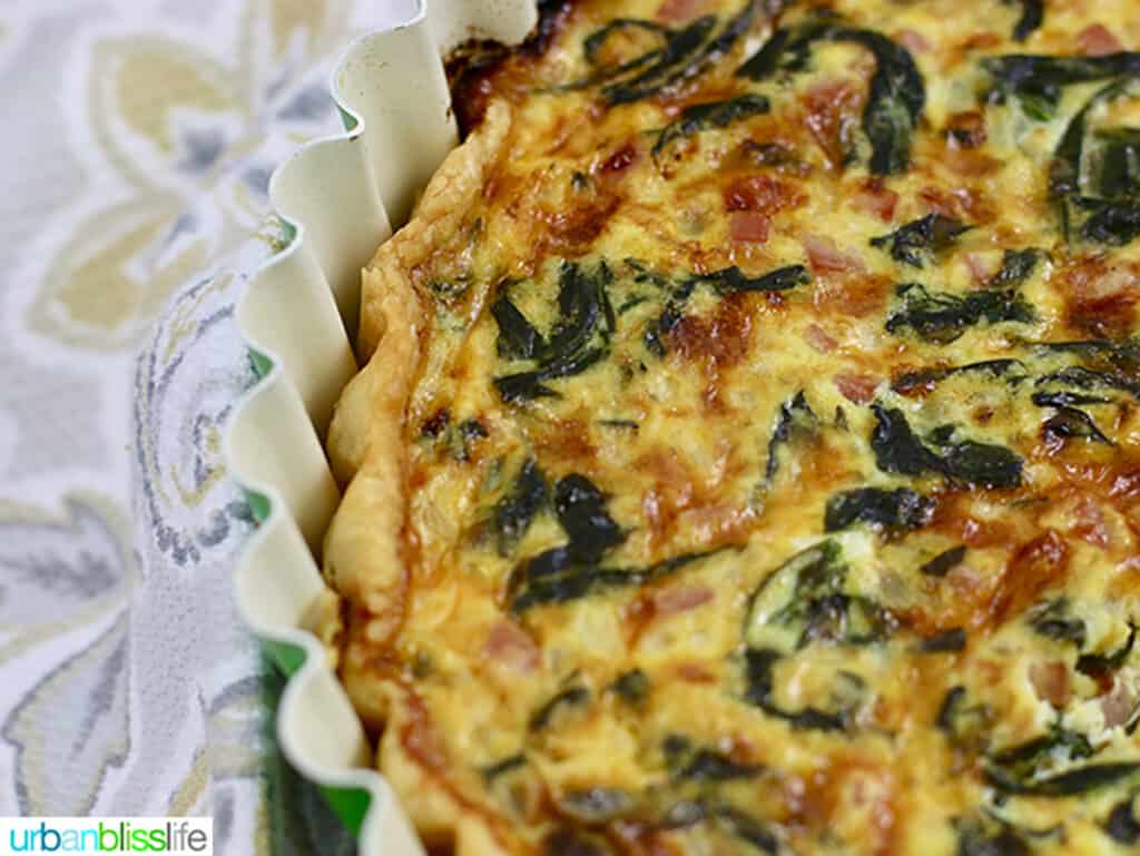Ham and Spinach Quiche side view