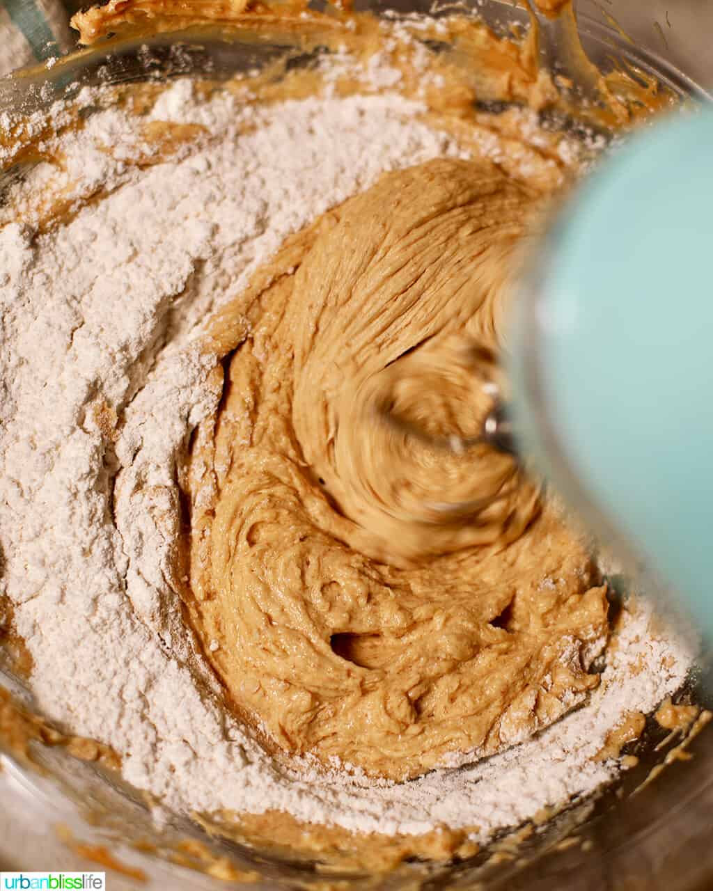 mixing cookie dough