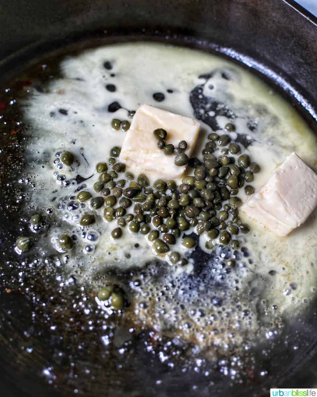 sauteeing capers and butter