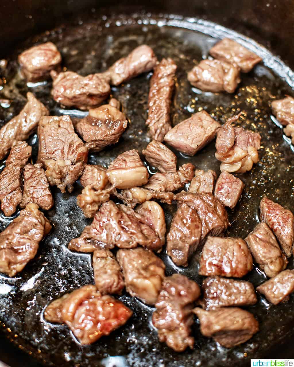 cooking steak for Jjapaguri noodles