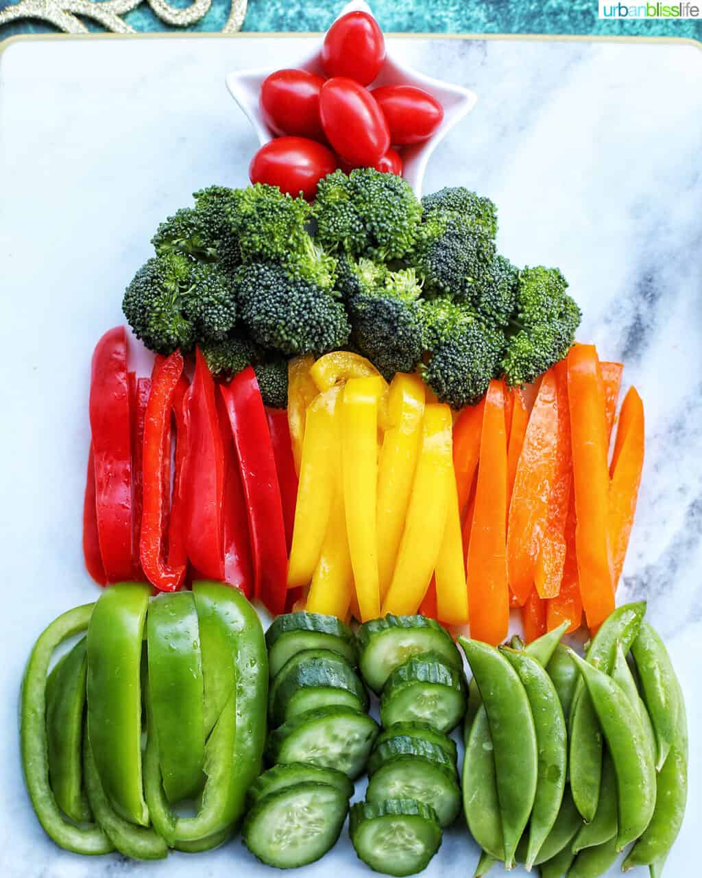 Christmas tree veggie tray