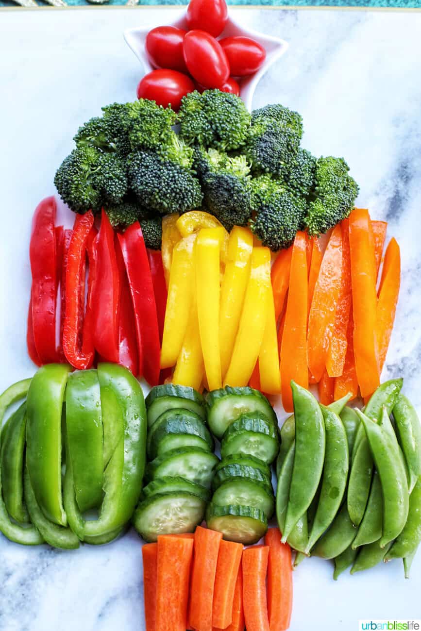 Christmas tree veggie tray