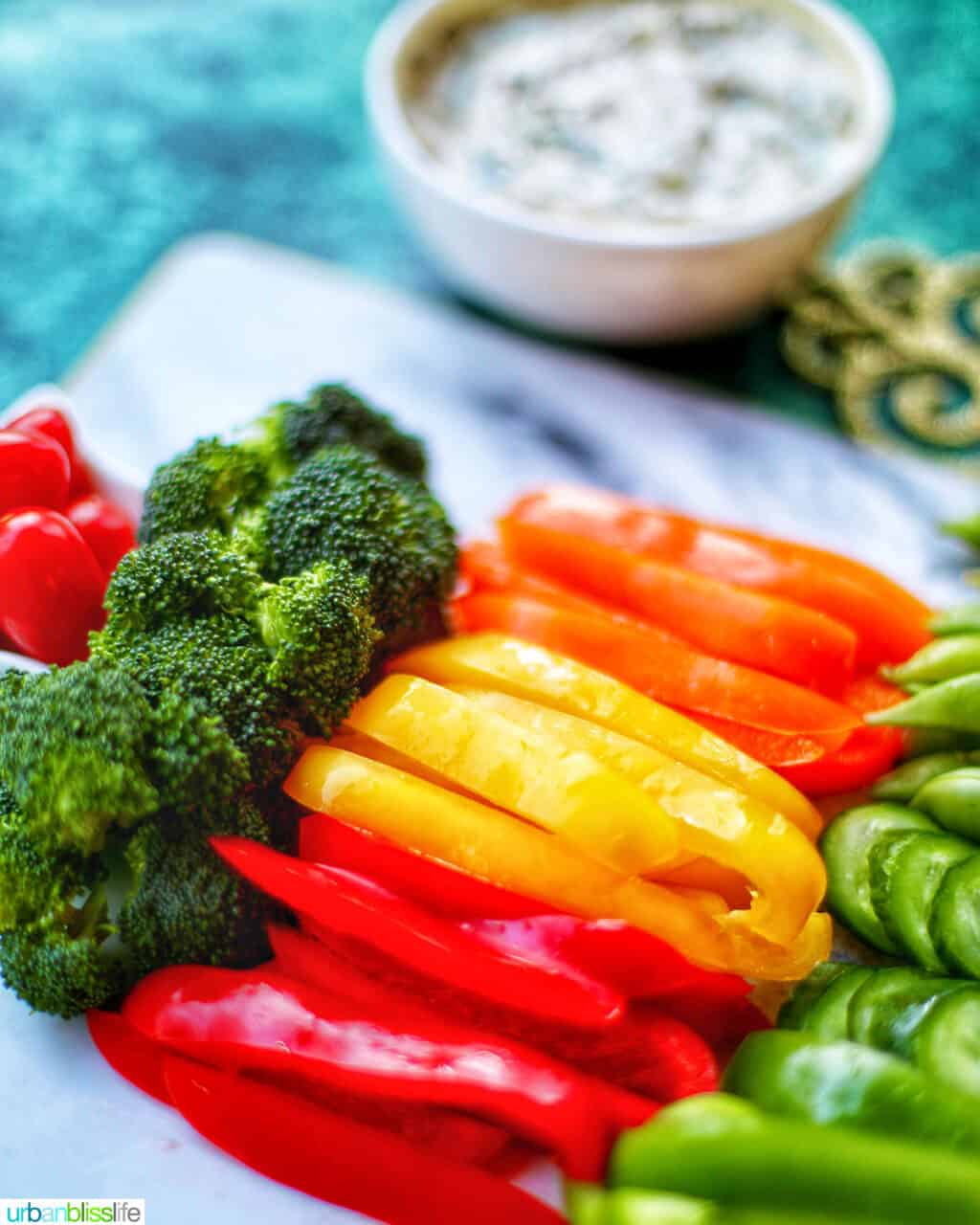 bell peppers on veggie tray