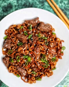 bowl of bowl of Jjapaguri noodies (ram-don recipe)