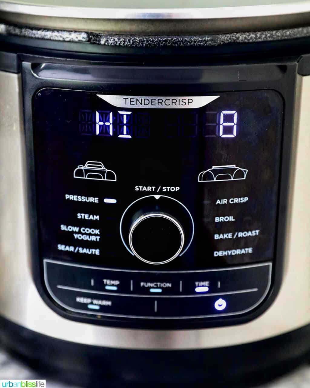 Ninja Foodi Deluxe XL pressure cooking on HI for 8 minutes