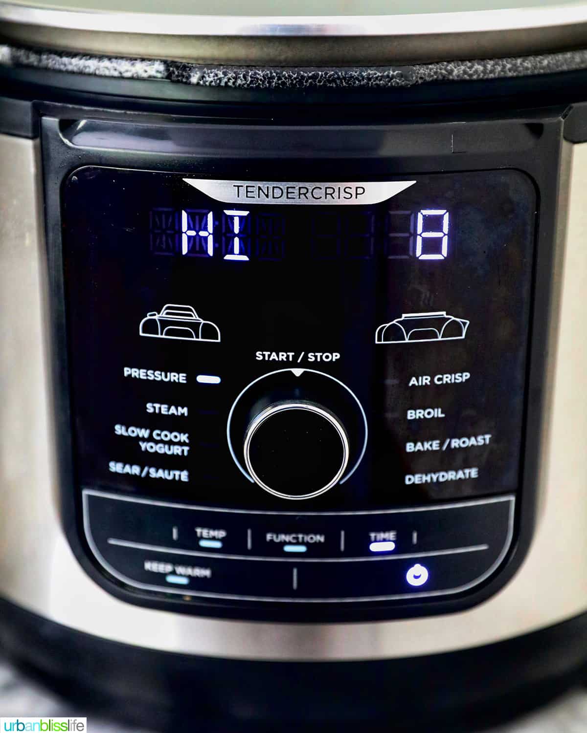 Ninja Foodi Deluxe XL pressure cooking on HI for 8 minutes.