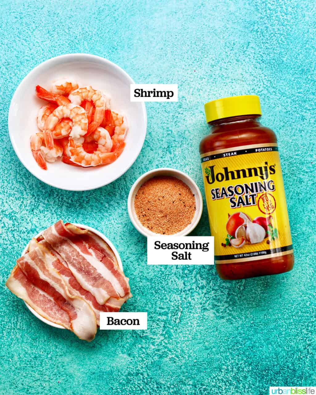 ingredients to make air fryer bacon wrapped shrimp
