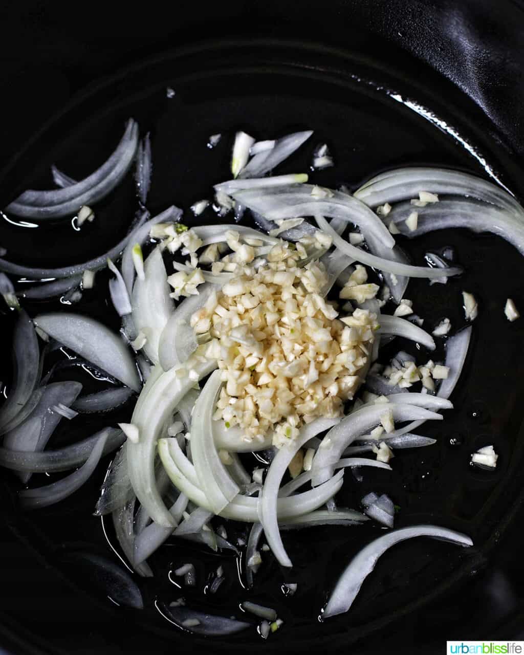 sautéing garlic and onions
