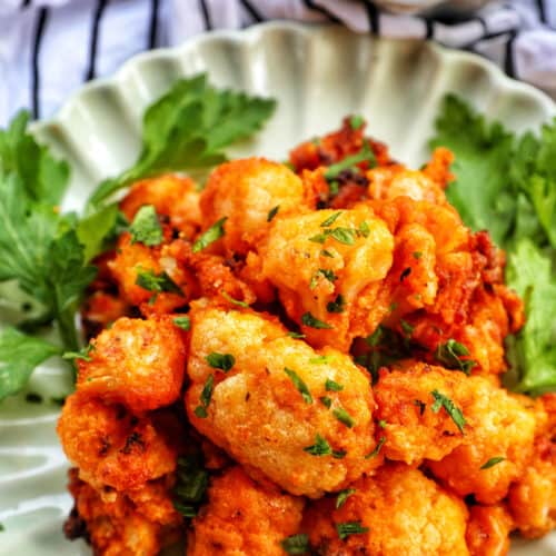 crispy air fryer buffalo cauliflower