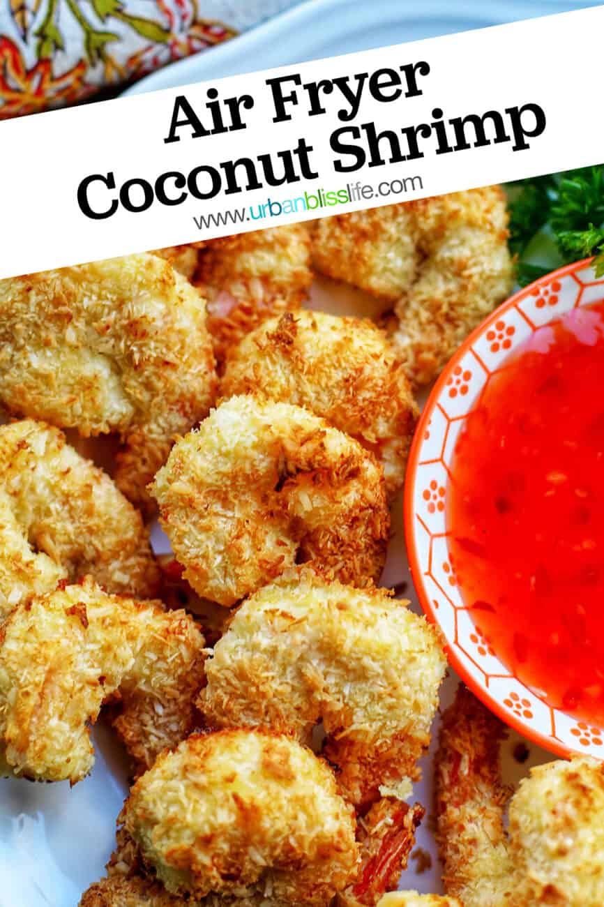 Air Fryer Coconut Shrimp with text overlay