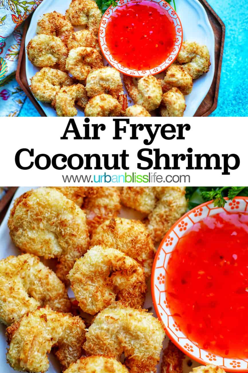 Air Fryer Coconut Shrimp with text overlay