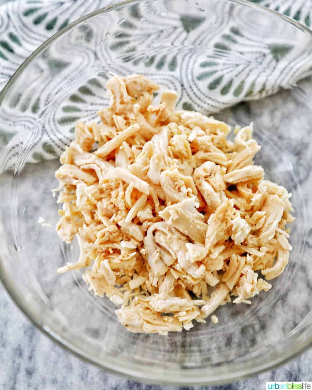 shredded chicken in a bowl