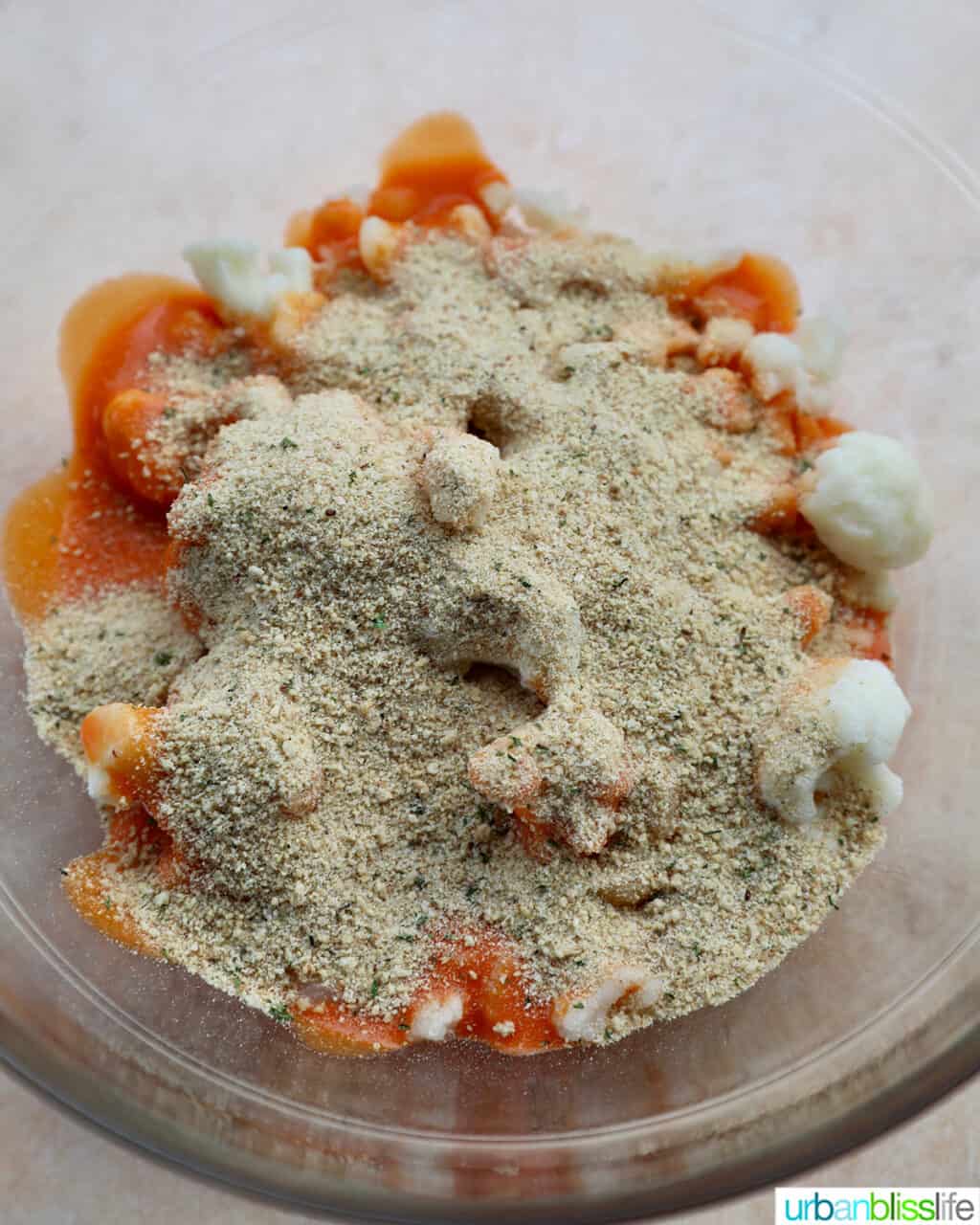 cauliflower with buffalo sauce and herbs