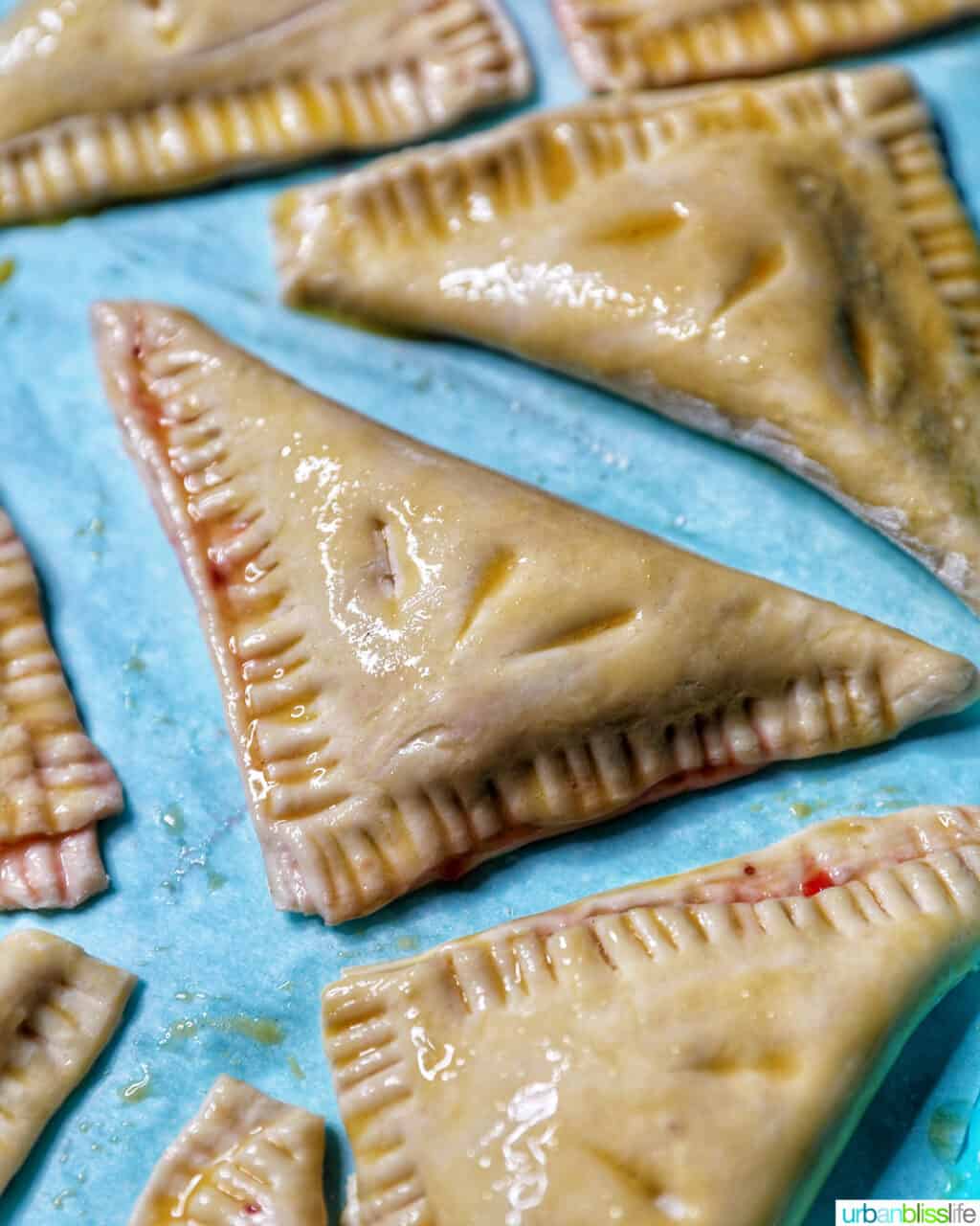 cut marks on air fryer strawberry turnovers pastry