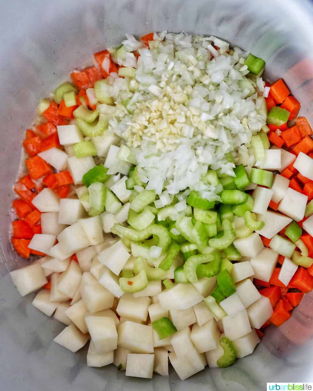 chopped veggies in instant pot
