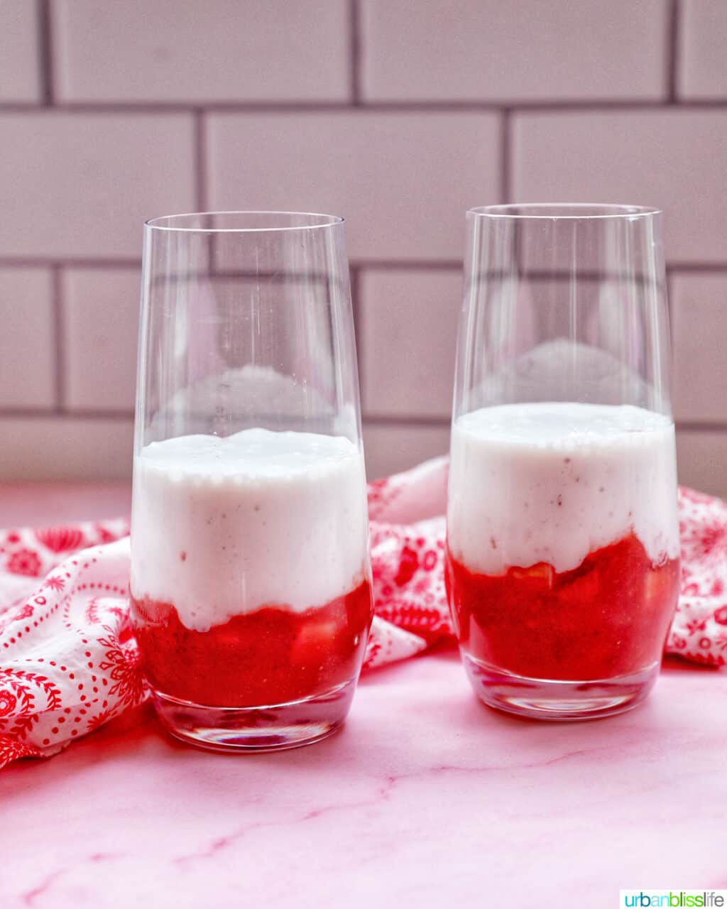 coconut milk added to Korean Strawberry Milk
