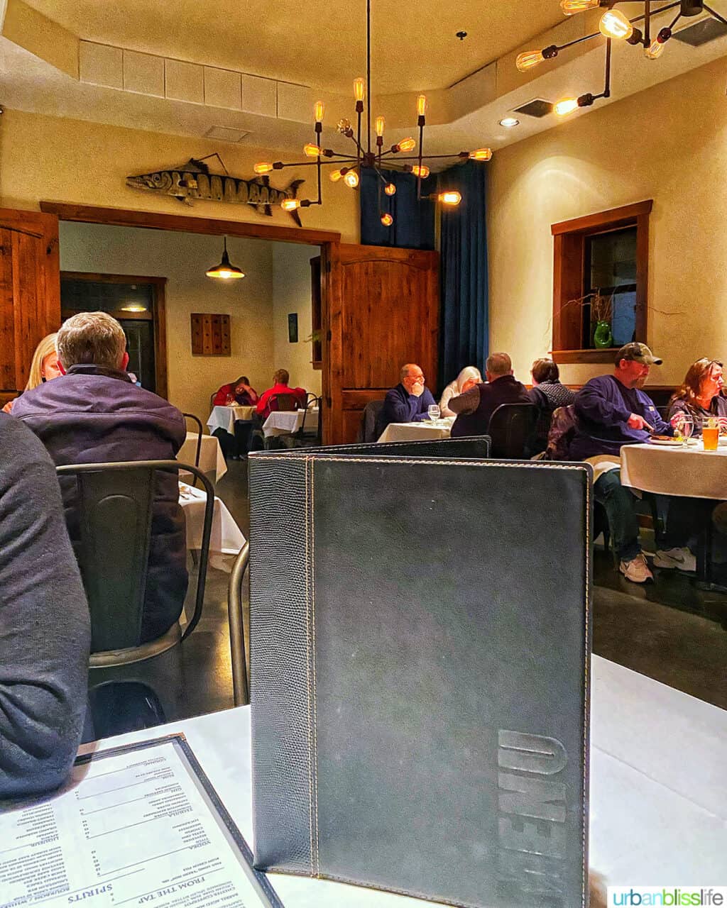 interior of Earth and Sea restaurant in Carlton, Oregon wine country