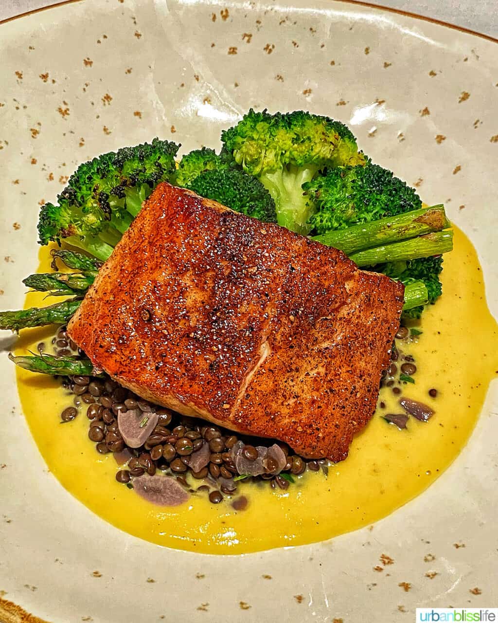 sturgeon at Earth and Sea restaurant in Carlton, Oregon wine country