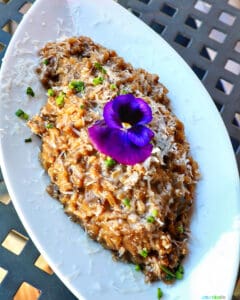 mushroom risotto at Joel Palmer House