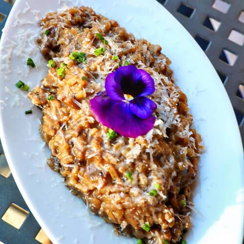 mushroom risotto at Joel Palmer House
