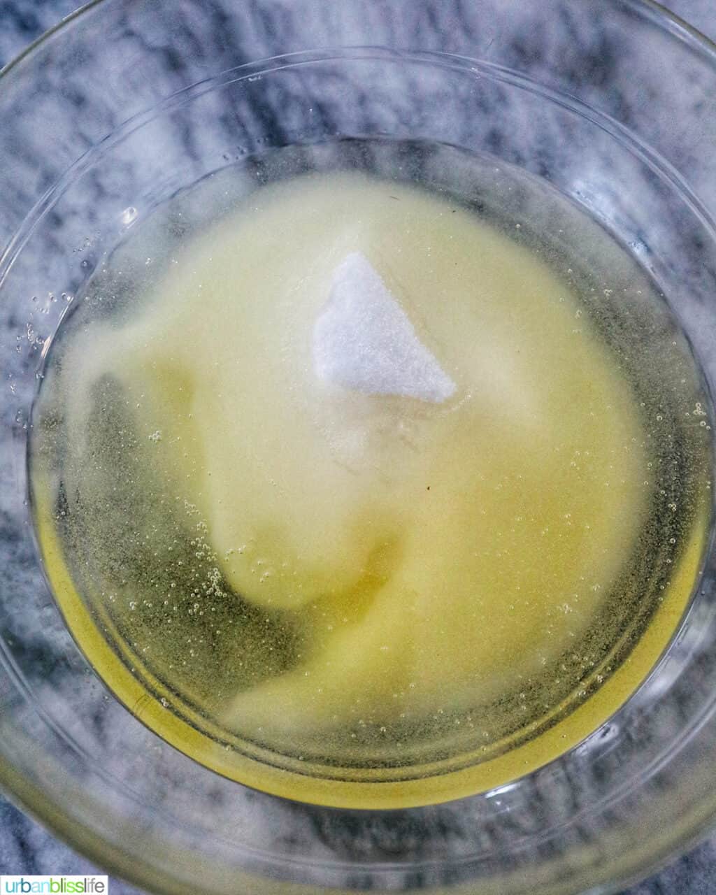 sugar and oil in a bowl