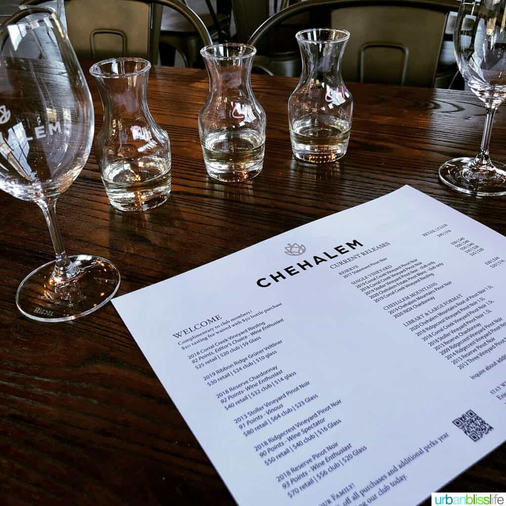 chehalem winery menu