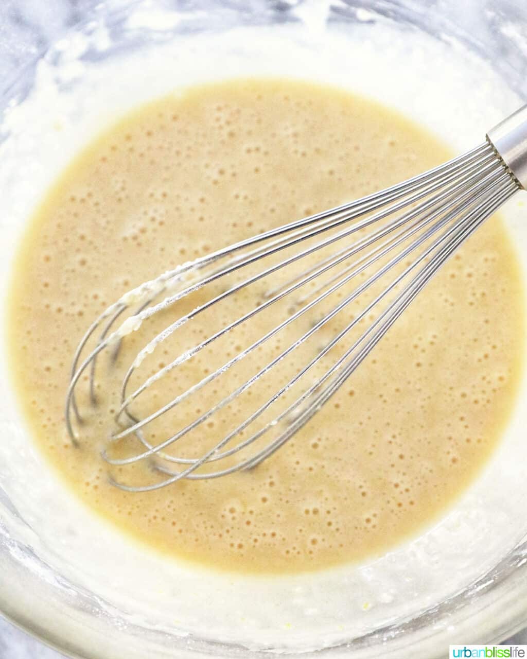 whisking batter for Taisan Filipino chiffon cake