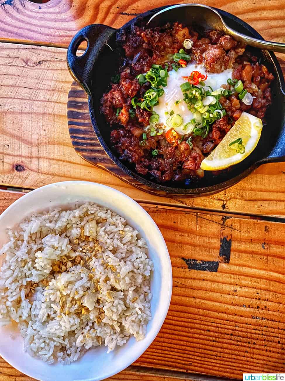 sisig and sinangag at Magna Kusina Filipino restaurant