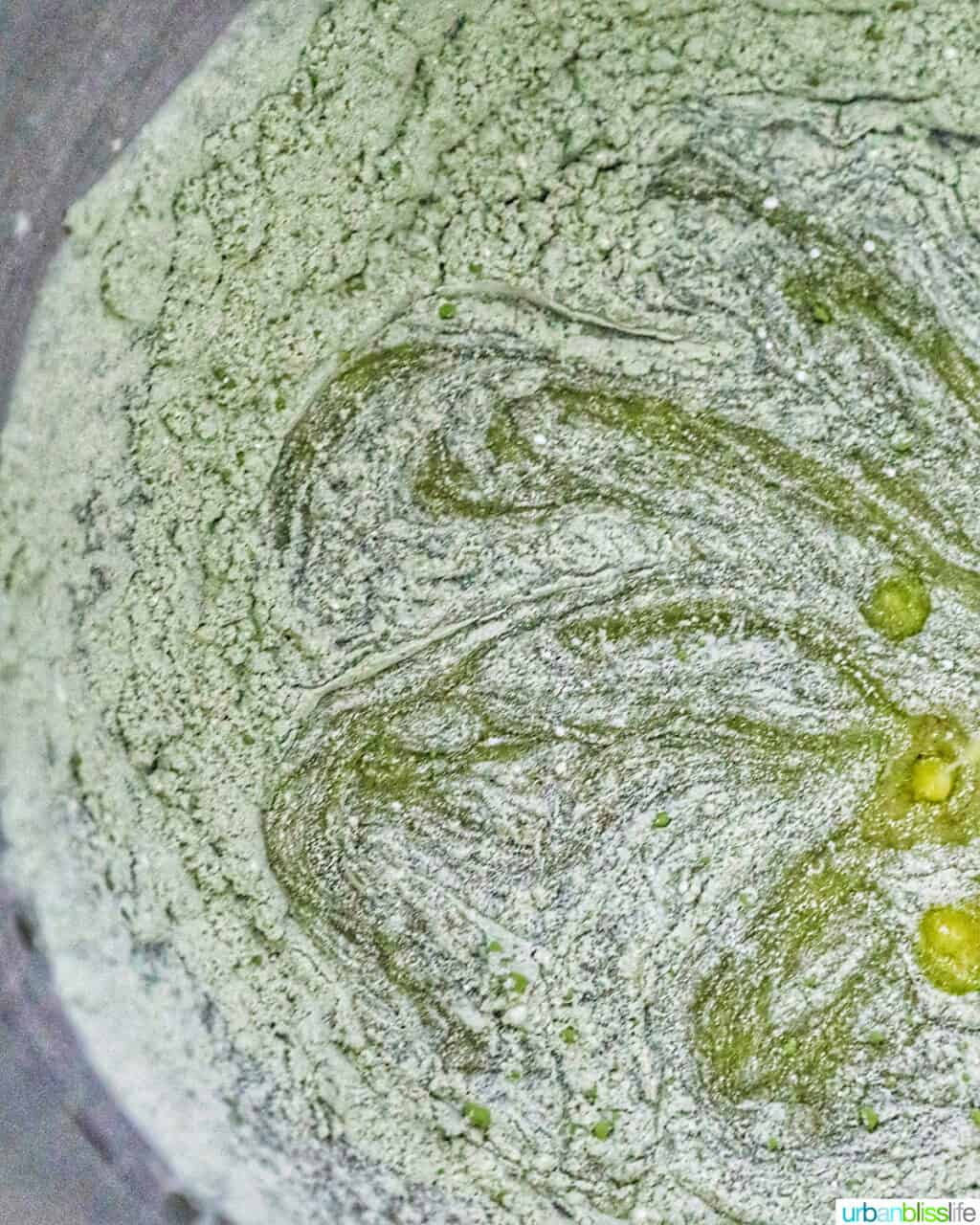 ingredients mixing for green tea cookies