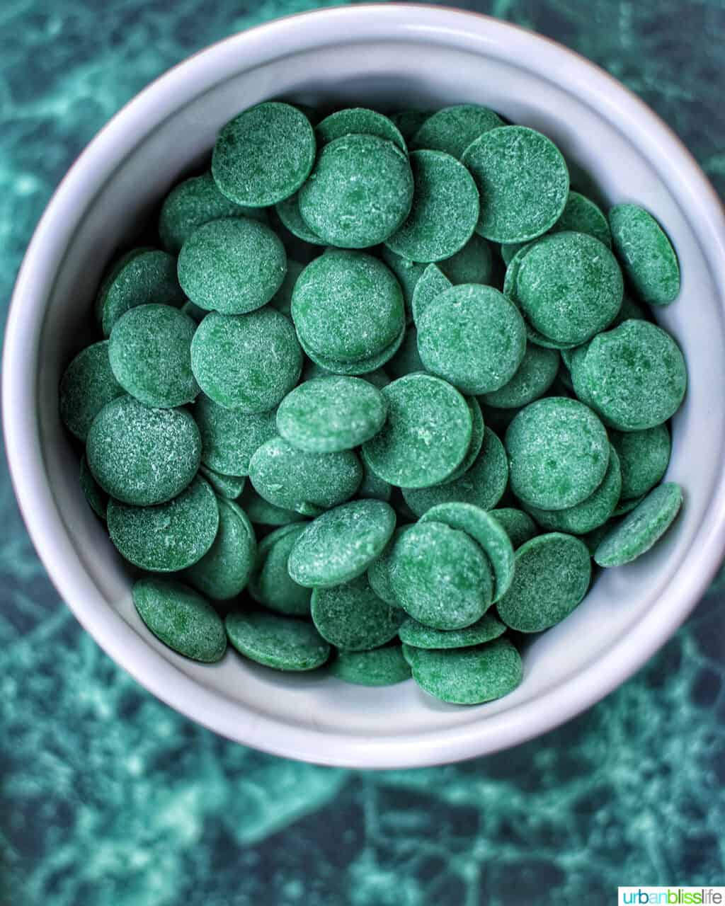 green chocolate melting wafers