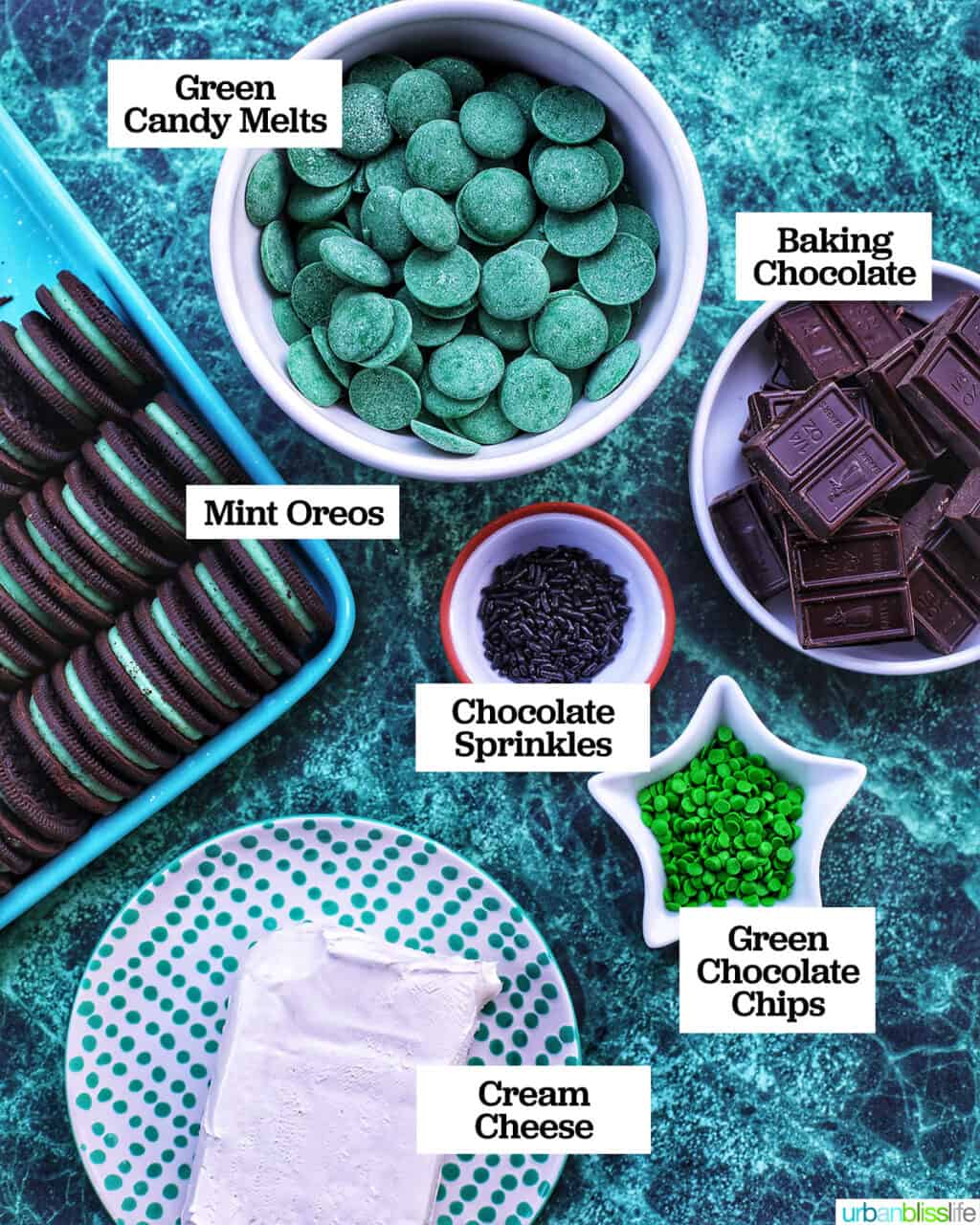 ingredients to make mint oreo truffles