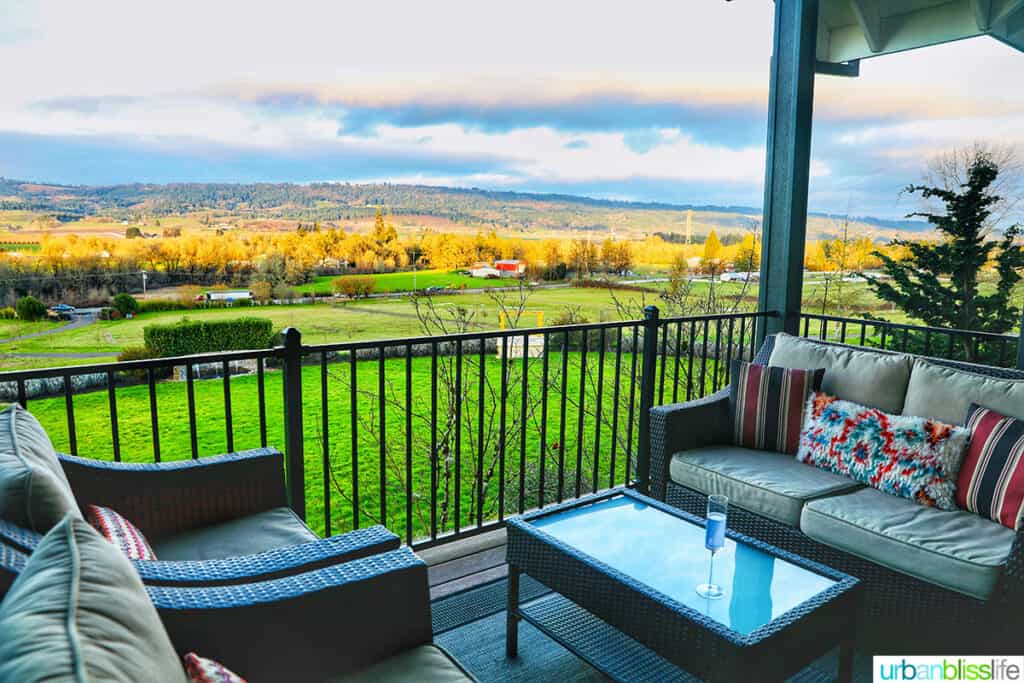 balcony at The Setting Inn Willamette Valley