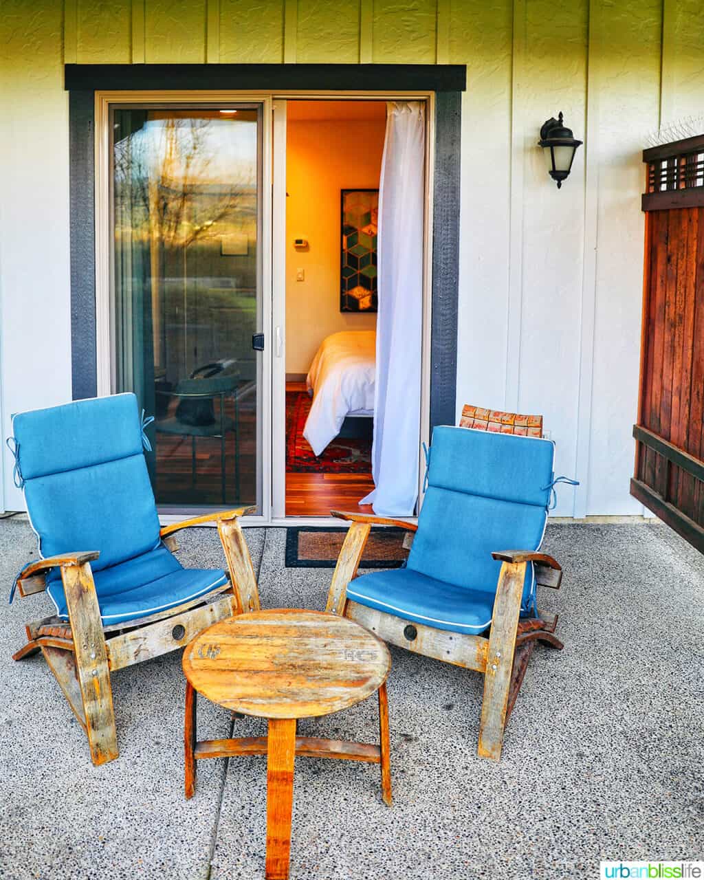 suite private patio at The Setting Inn Willamette Valley