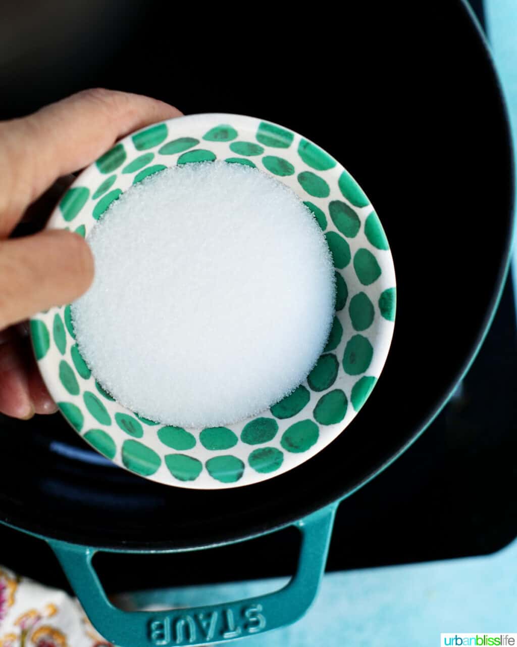 adding sugar to make simple syrup