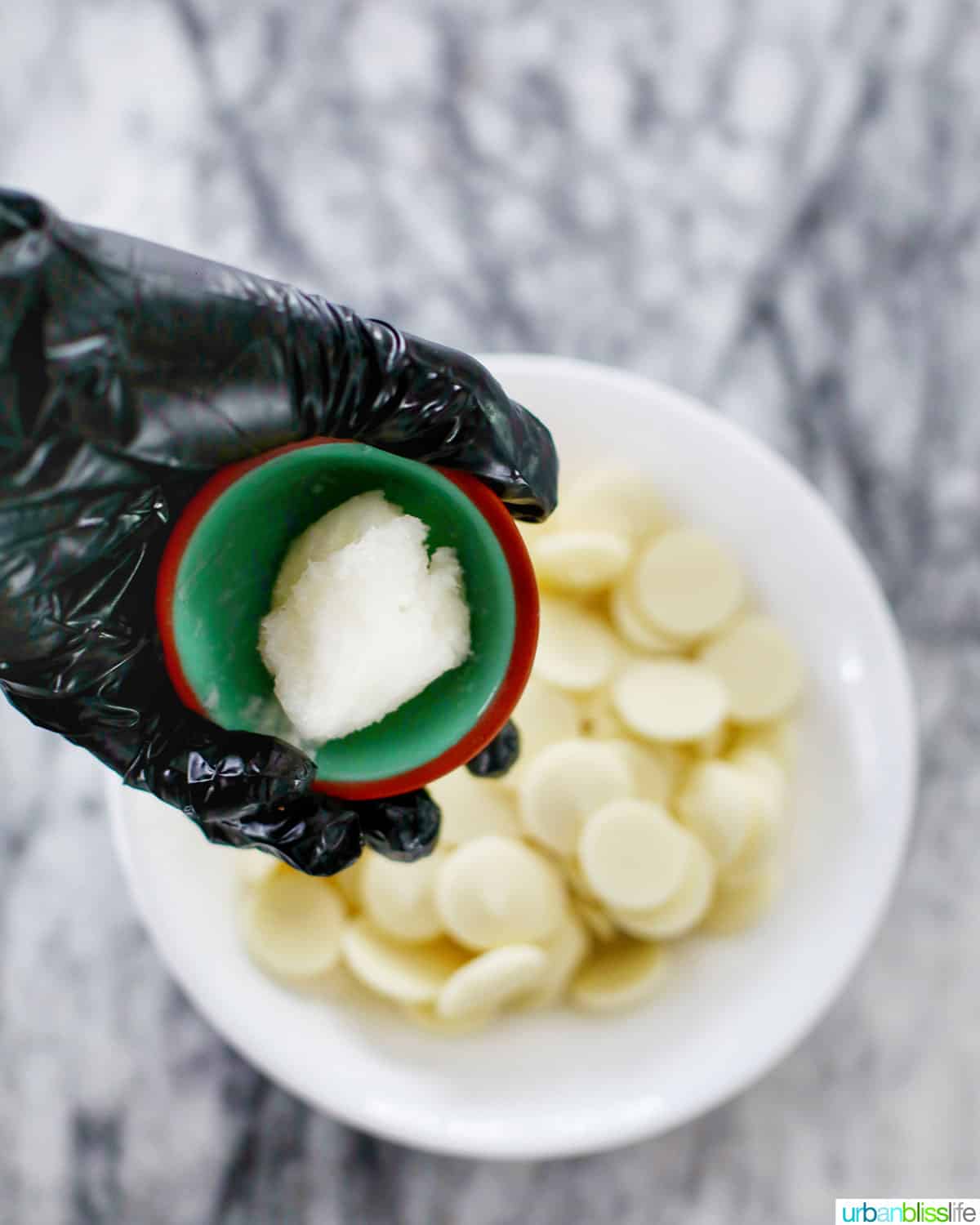 adding coconut oil to white chocolate