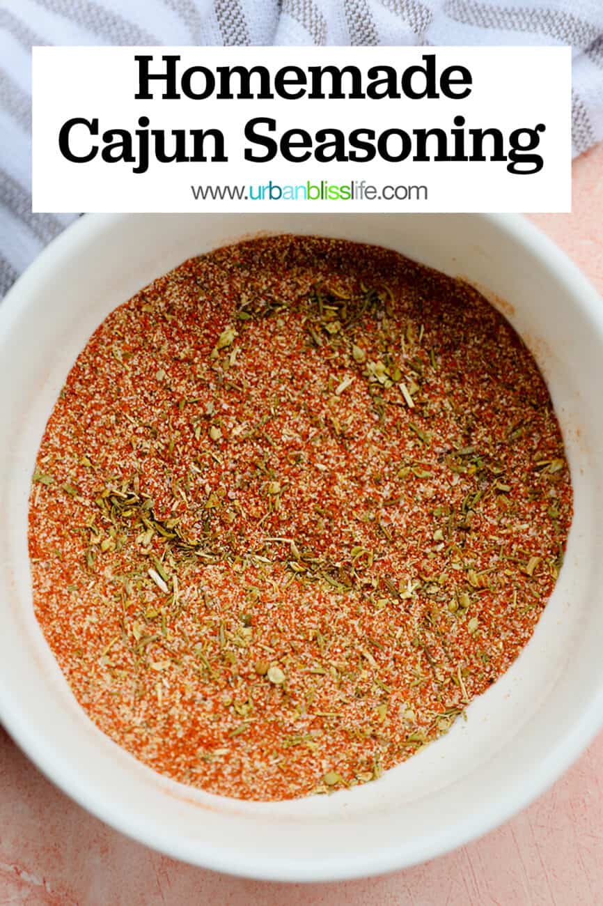 homemade cajun seasoning with title text overlay