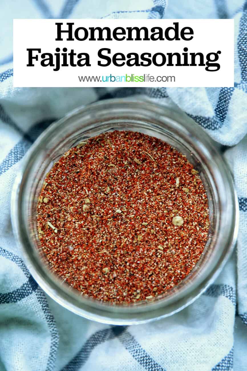 homemade fajita seasoning with title text overlay