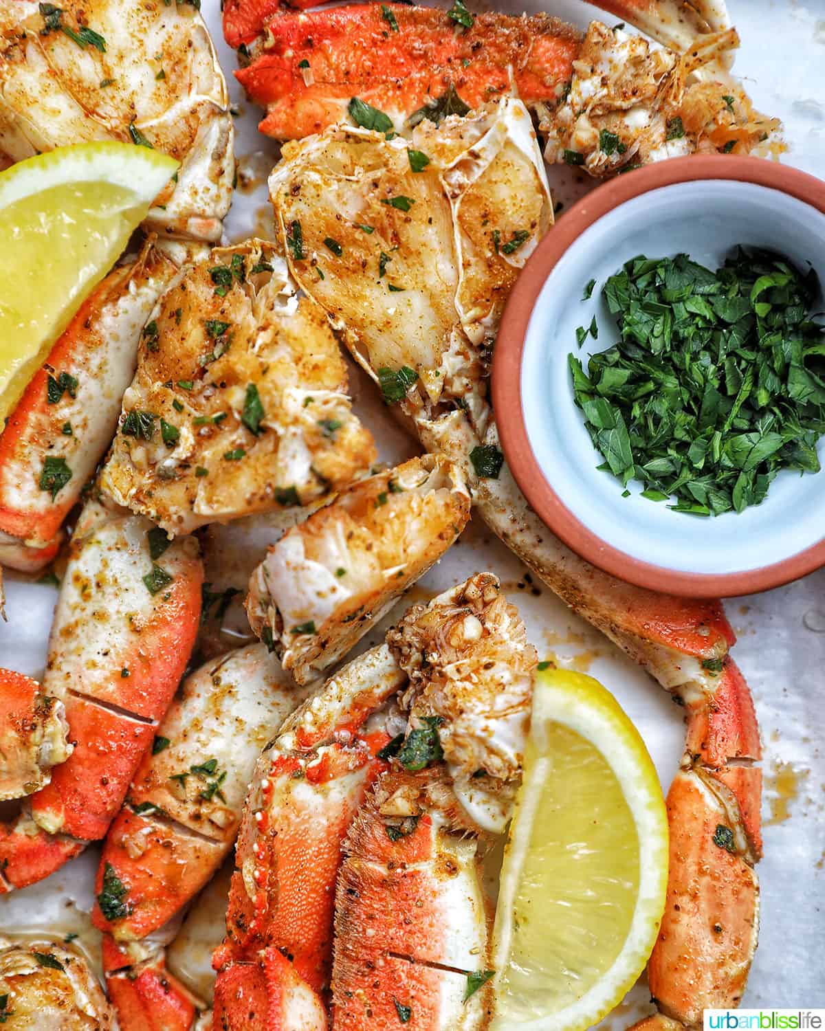 air fryer crab legs with parsley