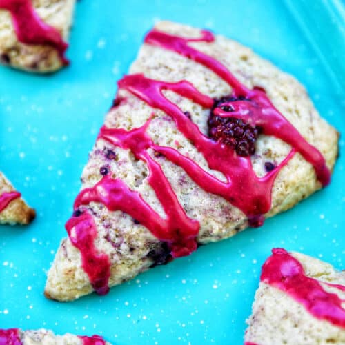 blackberry scones with blackberry glaze