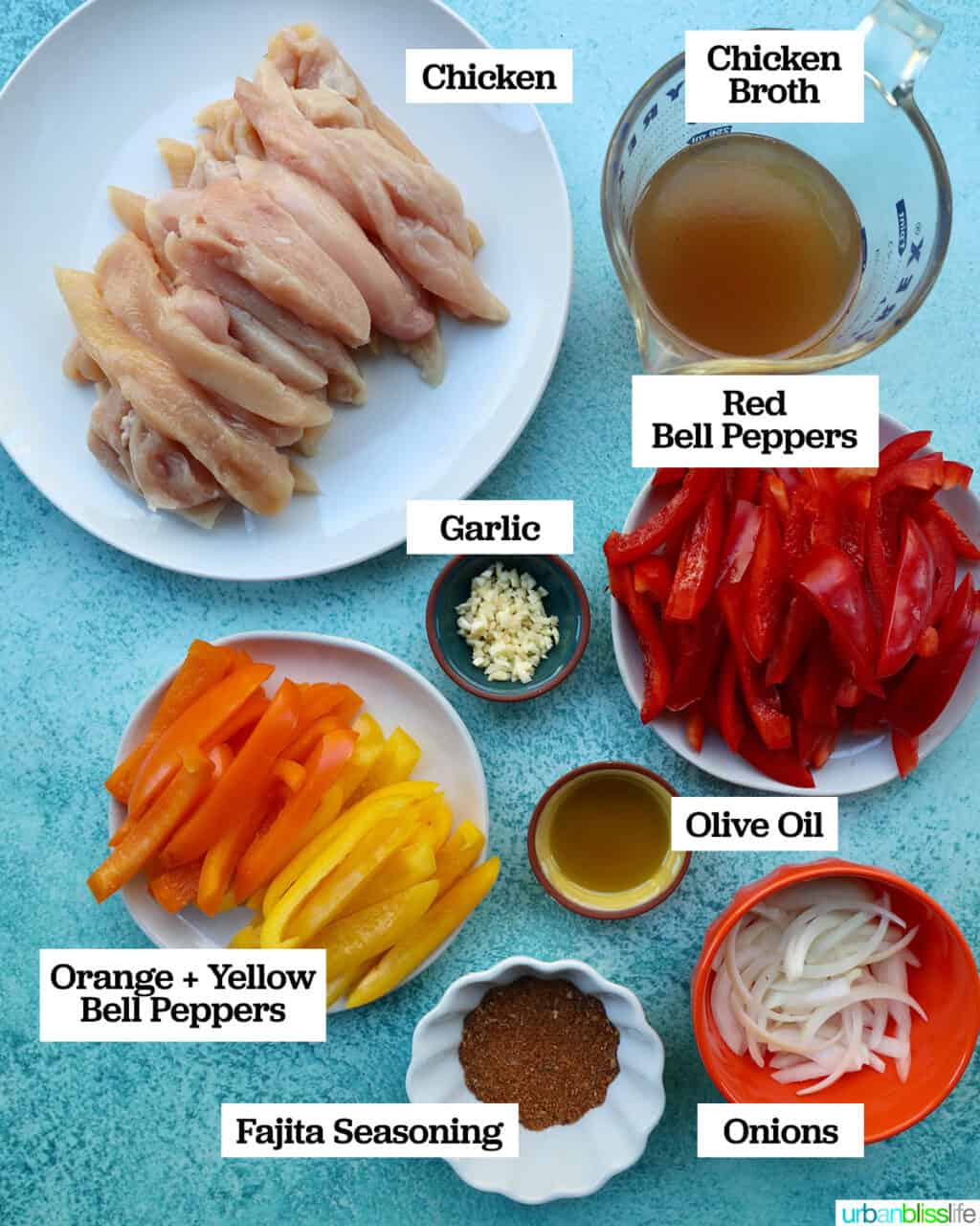 ingredients to make instant pot chicken fajitas
